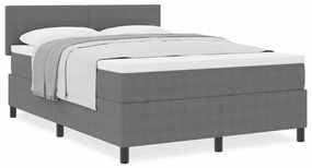 Cama Box Spring com Colchão Cinza 160x200 cm Tecido de Veludo