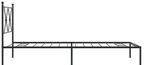 Estrutura de cama com cabeceira 90x200 cm metal preto