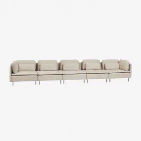 Sofá Modular De 5 Peças Oriol Tecido Creme Bege - Sklum