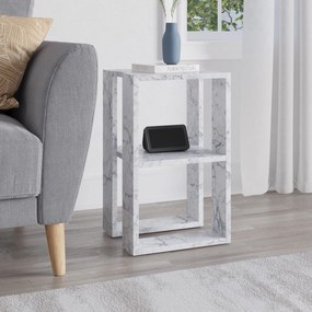 Mesa de Cabeceira "Carrara" - Mármore Carrara - 30x55x30cm - Design Mo