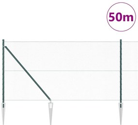 Cerca Hexagonal vidaXL Verde 1x50 m Aço