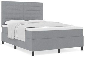 Cama Box Spring com Colchão Cinza Claro 160x200 cm Tecido