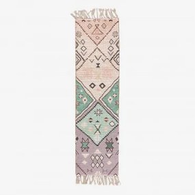 Alfombra De Corredor Retangular 40x170 Cm Em Juta E Tecido Nuada Ethnic Ocean - Sklum