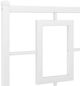 Estrutura de cama com cabeceira e pés 140x200 cm metal branco