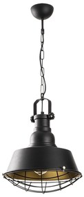 Candeeiro Suspenso Saglam – Preto e Dourado – Diâmetro 30 cm, Altura 8