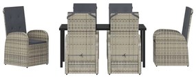 conjunto de móveis de exterior 7 pcs Cinzento 160 x 80 x 73 cm