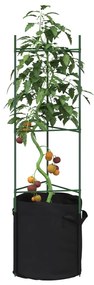 vidaXL Suporte para tomateiros com saco 2 pcs 116 cm aço e PP