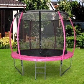 Trampolim ao ar livre para adultos e crianças 244cm de diâmetro Carga de 100kg Rosa