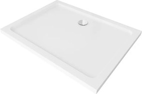Mexen Flat base de duche retangular slim 100 x 90 cm, branco, sifão cromado - 40109010