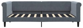 Sofá-cama 90x190 cm veludo cinzento-escuro