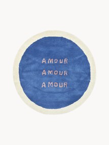 Tapete redondo de pelo comprido tufado à mão Amour