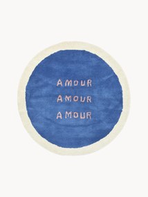 Tapete redondo tufado à mão de pelo comprido Amour