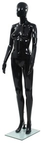 Manequim feminino completo base em vidro 175 cm preto brilhante