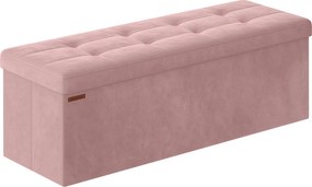 Banco entrada ou quarto arrumação de assento rebatível, carregável até 300 kg 38 x 110 x 38 cm cor-de-rosa pastel