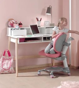 Secretária Infantil Coleção KIDDY, fabricada em MDF lacado a branco