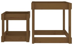 Mesas de areia 2 pcs madeira de pinho maciça castanho mel