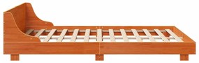 Cama sem colchão 140x190 cm pinho maciço castanho-mel