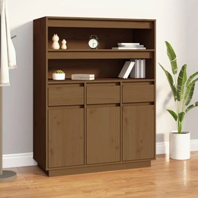 vidaXL Aparador alto 89x40x116,5 cm pinho maciço castanho-mel