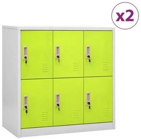 Cacifos 2 pcs 90x45x92,5 cm aço cinzento-claro e verde