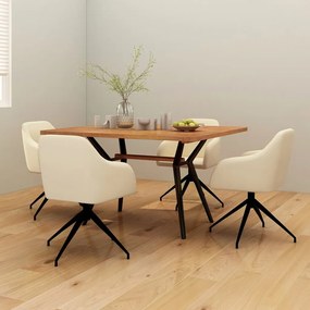 vidaXL Cadeiras de jantar 4 pcs veludo cor creme