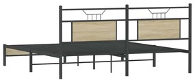 Estrutura de cama sem colchão 183x203 cm carvalho sonoma