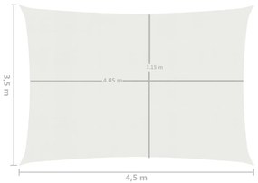 Para-sol estilo vela 160 g/m² 3,5x4,5 m PEAD branco