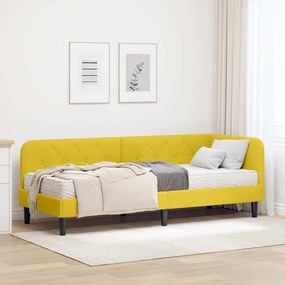 vidaXL Estrutura de Cama de Canto Amarelo 80 x 200 cm Veludo