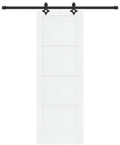 Porta Deslizante vidaXL com Conjunto de Ferragens Branca 73.5x211 cm M