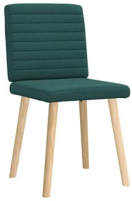 Cadeiras de jantar 2 pcs tecido verde-escuro