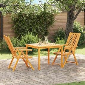 vidaXL Conjunto de Jantar para Jardim 3 pcs Castanho