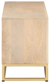 Móvel de TV 110x30x40 cm madeira de mangueira maciça e ferro