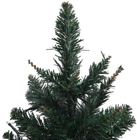 Árvore de Natal artificial pré-iluminada + suportes PVC verde