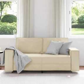 Sofá Loveseat vidaXL Creme 140 cm em Couro Sintético