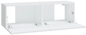 Armários de parede p/ TV 4 pcs 100x30x30 cm branco