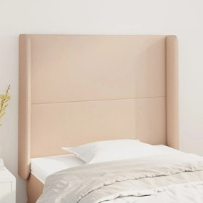 Cabeceira cama c/ abas couro artif. 93x16x118/128 cm cappuccino