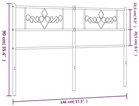 Cabeceira de cama 140 cm metal preto