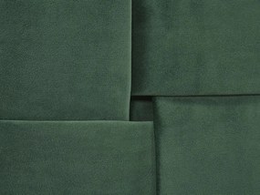 Cama de casal em veludo verde escuro 140 x 200 cm LIMOUX Beliani