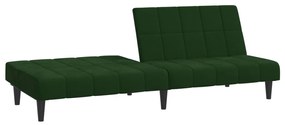Sofá-cama de 2 lugares veludo verde-escuro