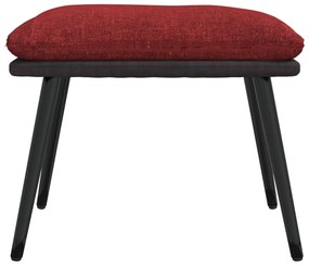 Apoio de pés45x29,5x35cm tecido/couro artificial vermelho tinto