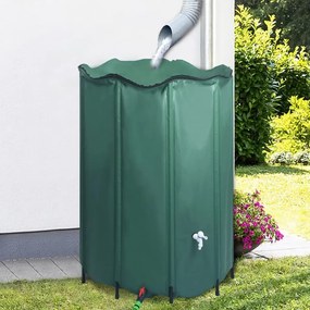 vidaXL Depósito para água da chuva dobrável com torneira 1350 L