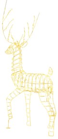 Rena de Natal pré-iluminada de 186 cm com estrutura metálica Decoração de Natal 3D com 300 luzes LED em branco quente Cervos iluminados
