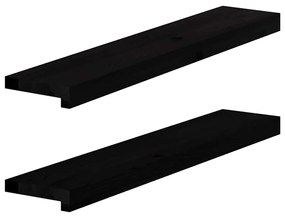 Soleiras da janela 2 pcs 80x15x2 cm carvalho castanho-escuro