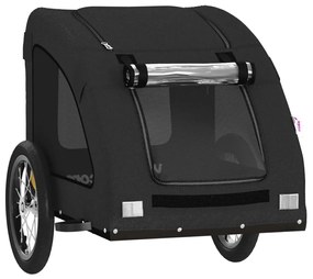 Reboque bicicleta p/ animais tecido oxford/ferro preto