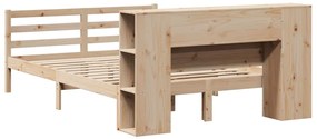 Cama com estante sem colchão 140x190 cm pinho maciço