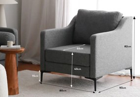 Cadeirão Nordi – Cinzento – 80x82x93 cm