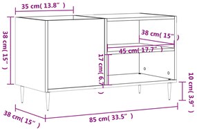 Armário para discos 85x38x48 cm derivados de madeira branco
