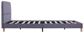 Estrutura de cama sem colchão 135x190 cm tecido cinzento-claro