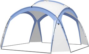 Outsunny Event Shelter 3,5 x 3,5m Pavilhão com gancho na porta resistente à água resistente ao inverno pavilhão de jardim Azul-claro | Aosom Portugal