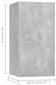 4 pcs conjunto de móveis de TV derivados madeira cinza cimento