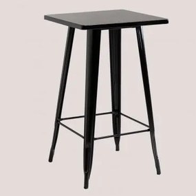 Mesa Alta Quadrada Em Aço (60x60 Cm) Lix Preto - Sklum